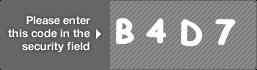 captcha code for visual authentication  letter B number 4 letter D number 7