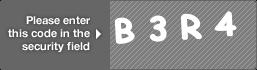 captcha code for visual authentication  letter B number 3 letter R number 4